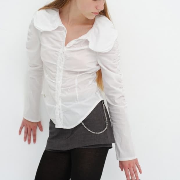 세릭 BALLOON COLLAR SHIRT WHITE