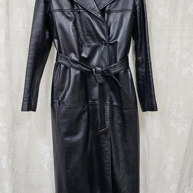 여성더블 가죽 트랜치코트 55