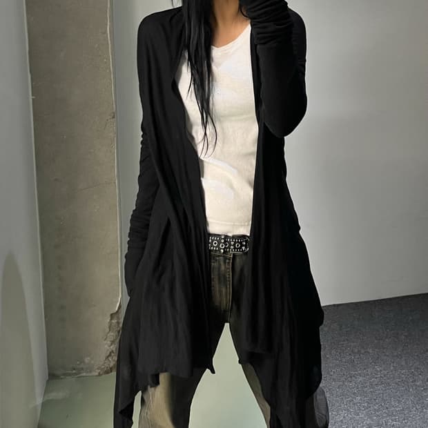 릭오웬스 릴리 드레이프 롱 가디건