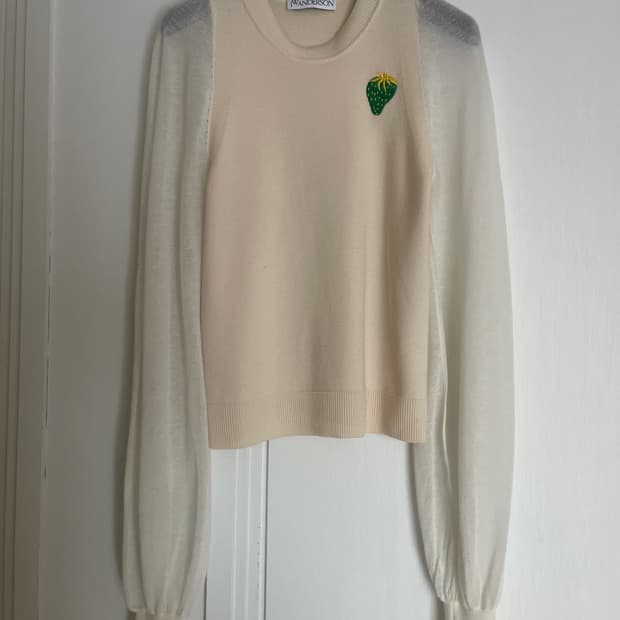 JW Anderson 아이보리 시스루 여성니트