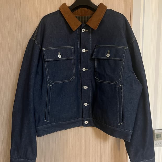 M 이지 시즌 6 샘플 인디고 데님 코듀로이 자켓