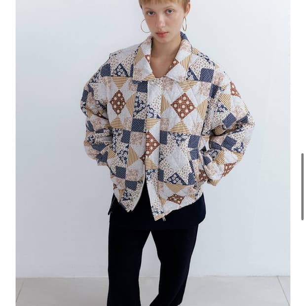 PoshyFreckles 퀼팅 블루종 멀티