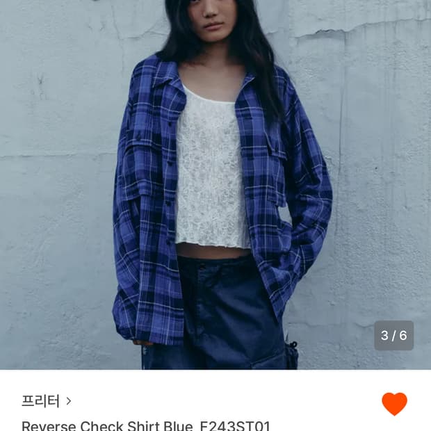 프리터 Reverse Check Shirt Blue