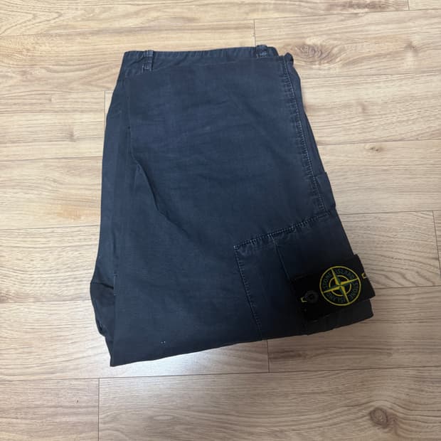 스톤아일랜드 가먼츠 카고 팬츠 블랙 32