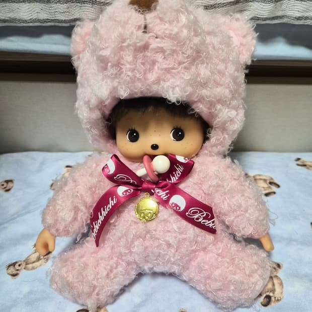 몬치치 베비치치 핑크 곰 M 인형