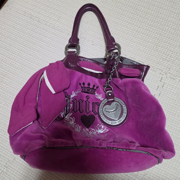 쥬시꾸뛰르 벨벳 가방 리본 숄더백