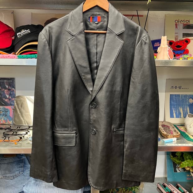 Y2K Black Leather Tailored Blazer 