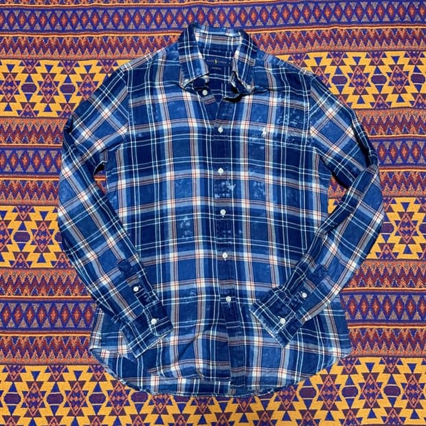 [95] 폴로랄프로렌 블루 워싱 데미지 체크셔츠