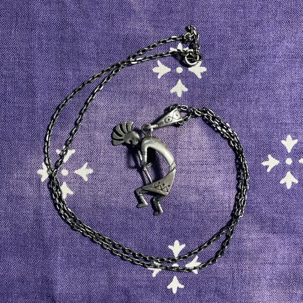  Vintage Silver Kokopelli Necklace