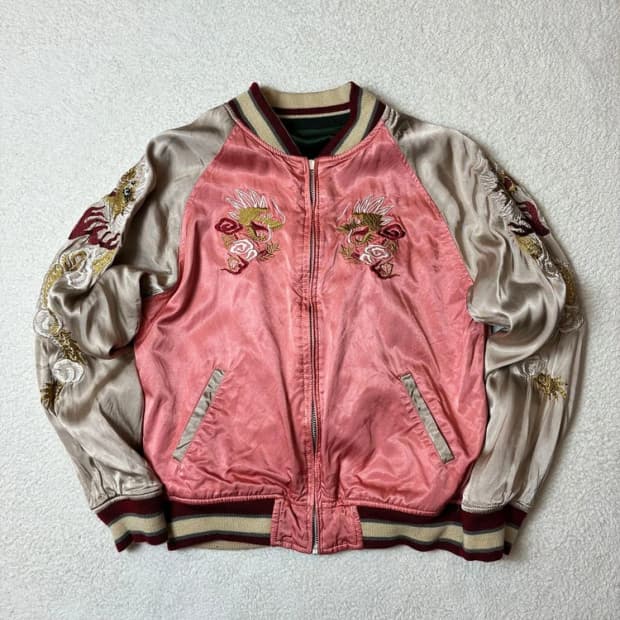 휴스턴 00's 재팬 리버시블 자수 크롭 스카잔 자켓 PN6360   