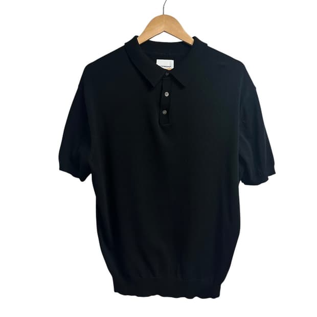 아웃스탠딩 블랙 카라 니트 반팔 (2)size