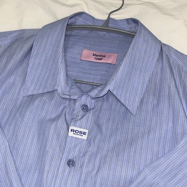 마틴로즈 스트라이프 코튼 셔츠