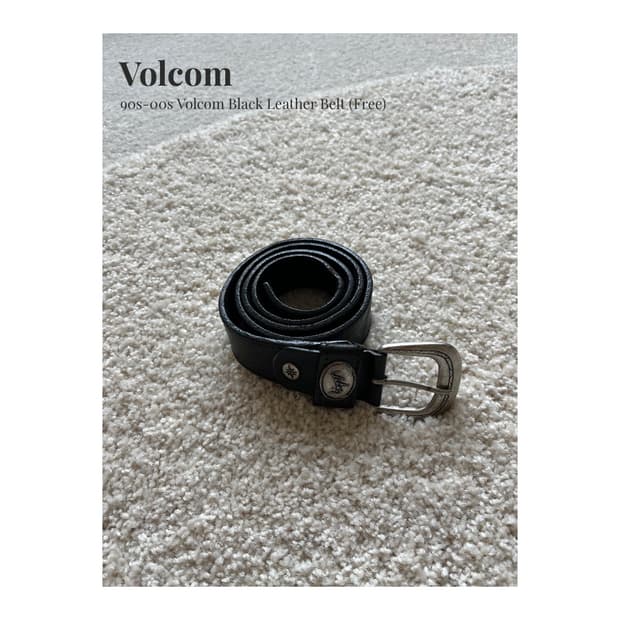 90s-00s Volcom 블랙 레더 벨트 (28)