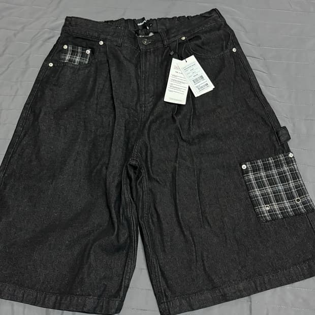 마하그리드 BERMUDA CHECK POCKET DENIM SHORT