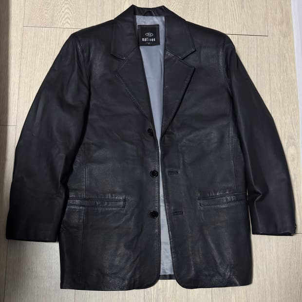 유럽 빈티지 matinee 레더 블레이저 3B 가죽 자켓 블랙 S