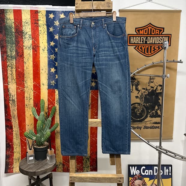 00s 리바이스 재팬라인 505 레귤러핏 켓브러쉬 데님팬츠 N905