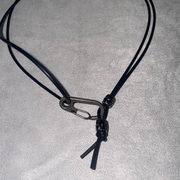 Leather Chain charm necklace 
