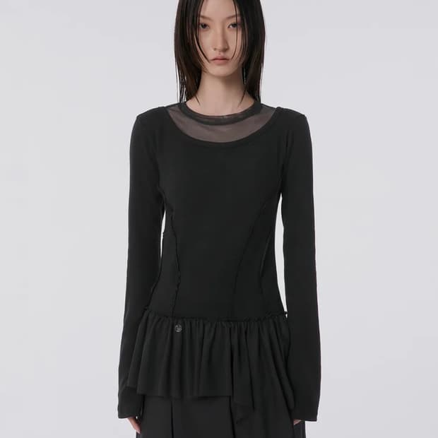 플레어업 레이어드 레이스 프릴 긴팔