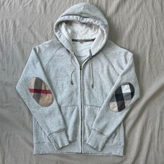 버버리 브릿 팔패치 애쉬 후드집업 M