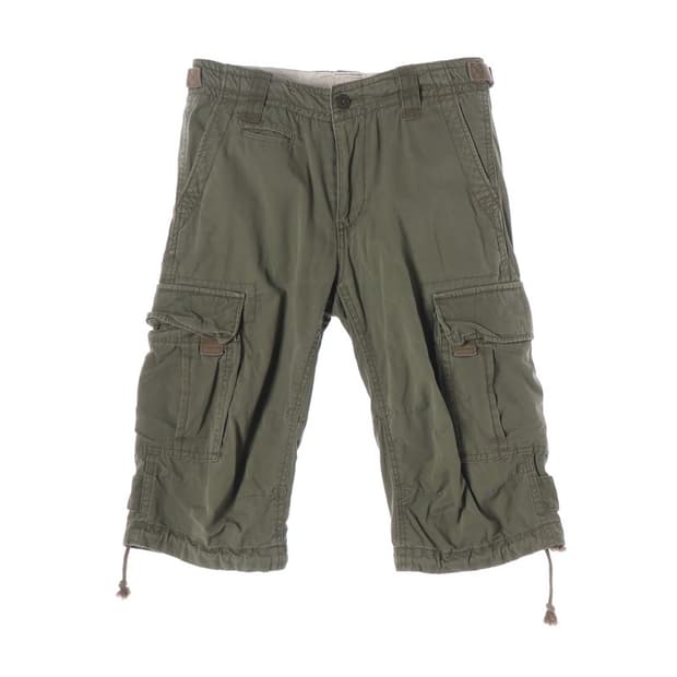 후아유 빈티지 카키 7부 카고 팬츠 32