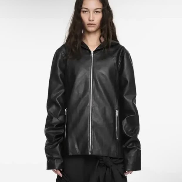 나체 후드 레더 자켓 1사이즈 새상품