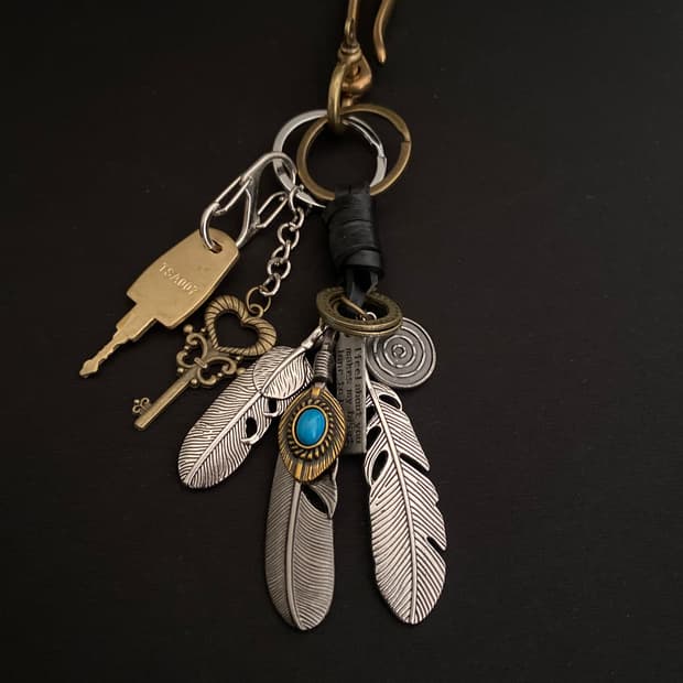 에스닉 깃털 키링