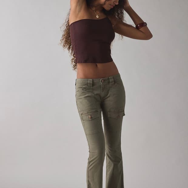 24) BDG canvas ultra low rise bootscut p