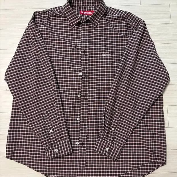 슈프림 루즈핏 옥스퍼드 셔츠 브라운 플레이드