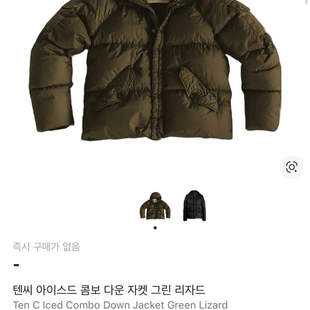 Ten C 텐씨 아이스드 콤보 다운 자켓 그린 리자드