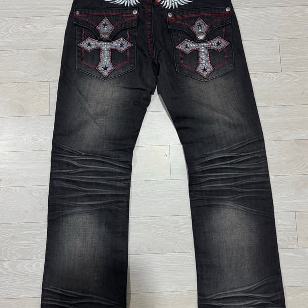 [30] KAYDEN.K 워싱 스크리트 블랙진