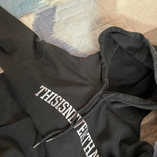 [s] 디스이즈네버댓후드티 블랙 실버 판매합니다