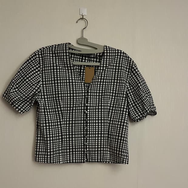 온워드 카시야마 체크 블라우스