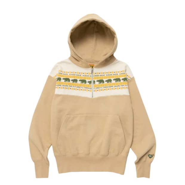 휴먼 메이드 하프집 후드 베이지 L