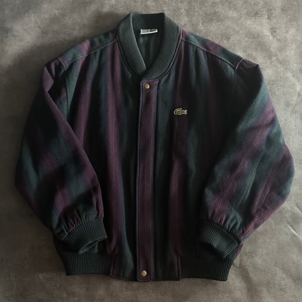 90s라코스테 빈티지 스트라이프 울 블루종