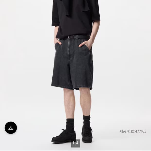 유니클로 데님워크숏팬츠 다크그레이 S