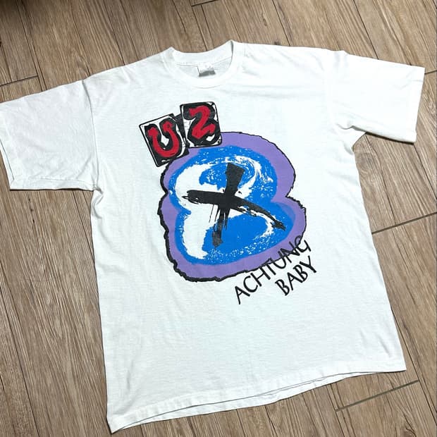 90s U2 Achtung Baby 티셔츠 XL