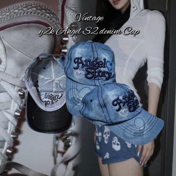 Vintage y2k Angel S2 denim Cap