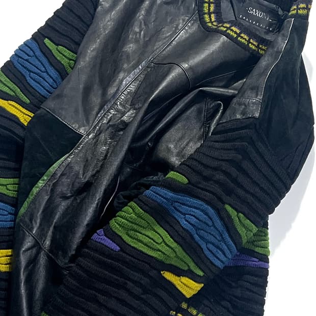 Saxony Vintage Leather Knit Sweater