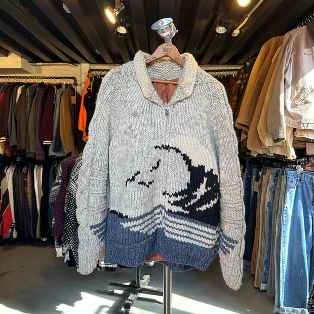 캐나다 헤비 울 코위찬 스웨터