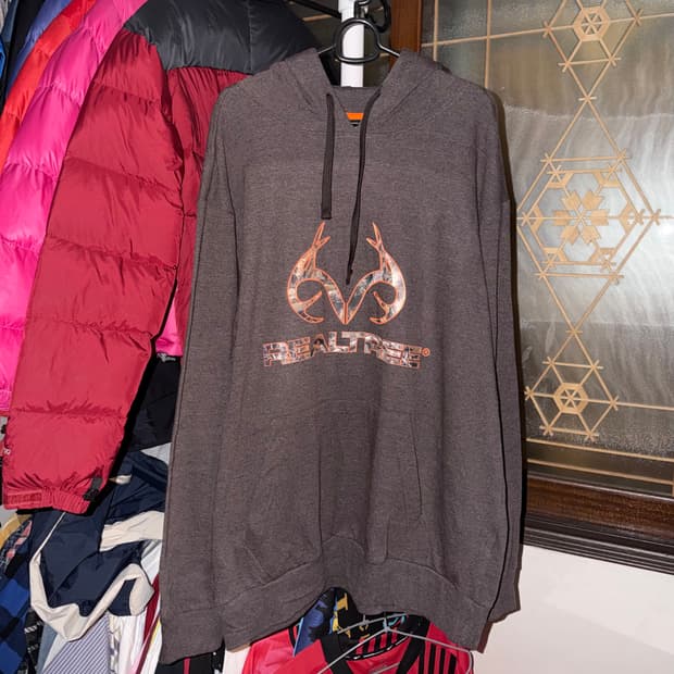 리얼트리 카모 로고 기모 후드티 후디