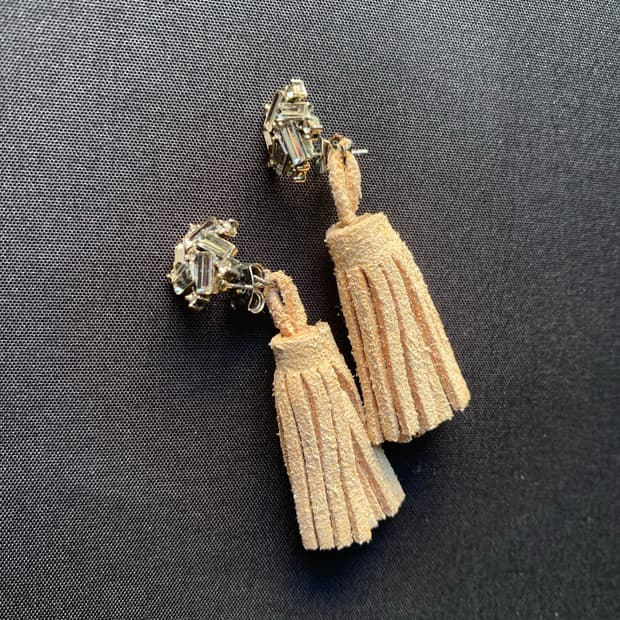 태슬 큐빅 귀걸이