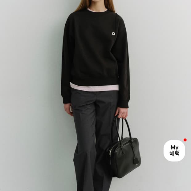 던스트DUNST LOGO CREASE SWEAT SHIRT BLACK