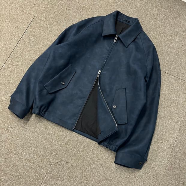 시스템옴므 페이크 스웨이드 투웨이 블루종 자켓