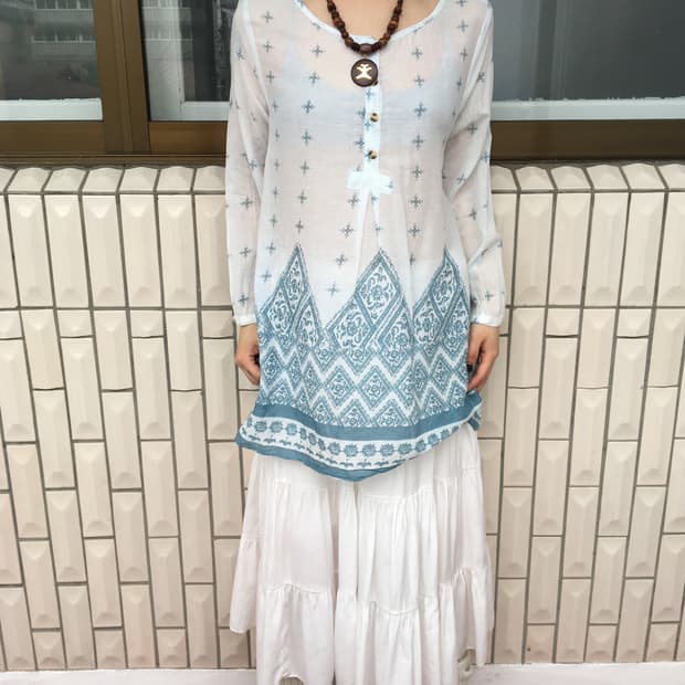Boho mood button up blouse