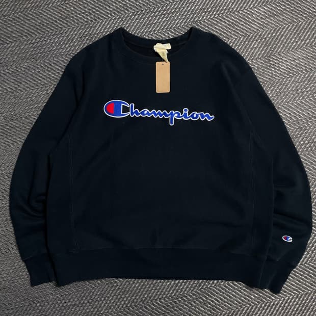 챔피온 리버스위브 빅로고 블랙 스웻 셔츠o 5092
