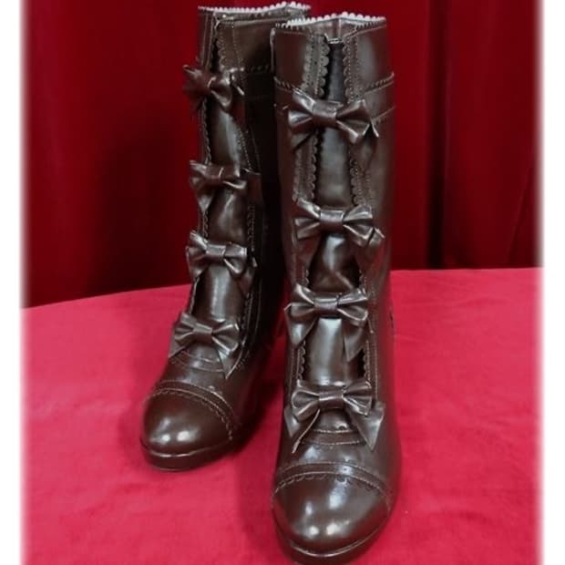 베이비더스타샤인 고전 브라운 리본 부츠 S사이즈