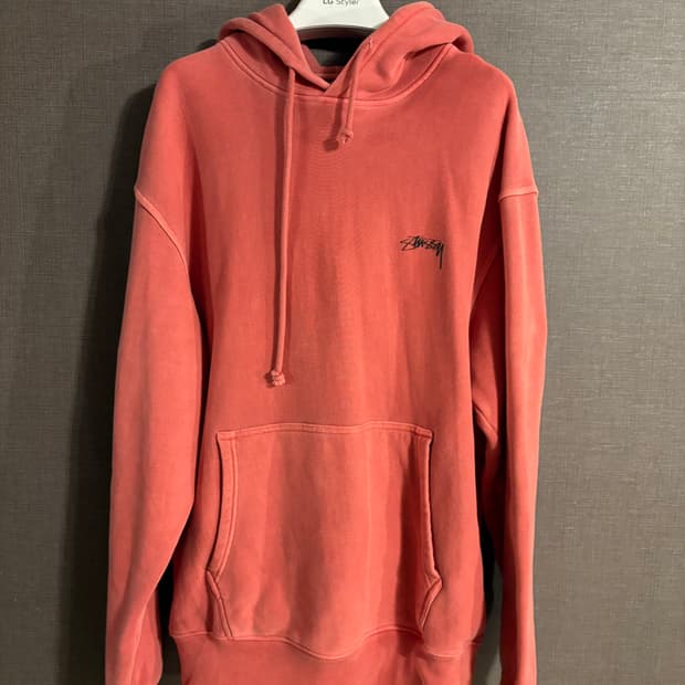 Stussy 스투시 핑크 기모 후드티 M
