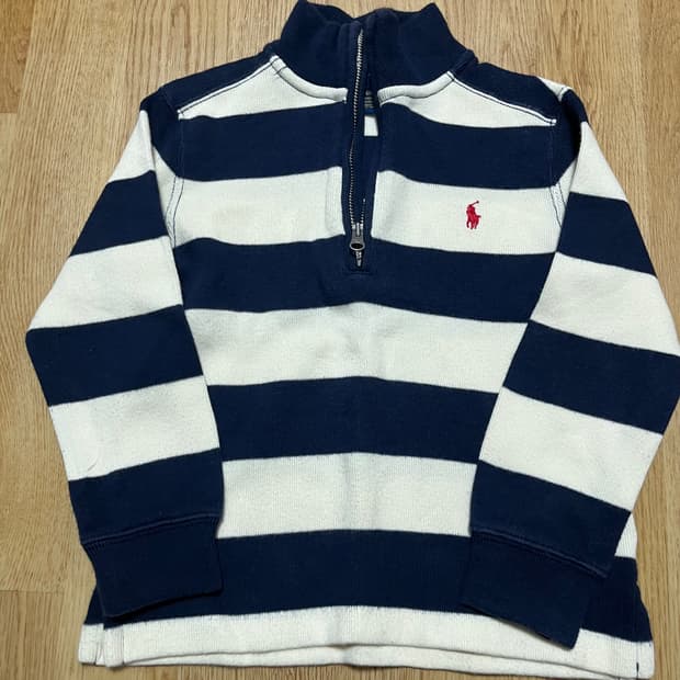 폴로 랄프로렌 키즈 스트라이프 반집업 니트