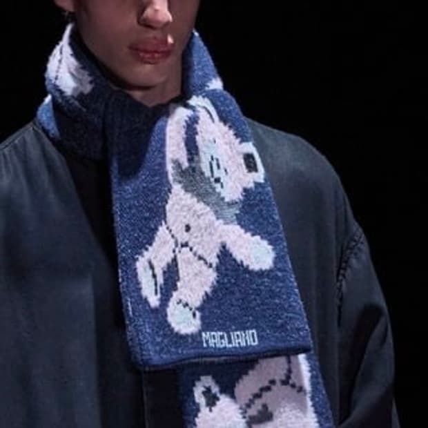 마리아노 25fw 테디베어 울 머플러/네이비