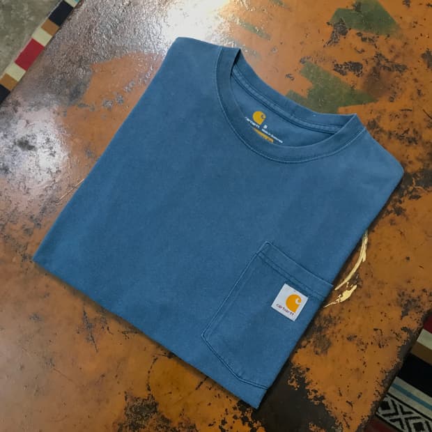 칼하트 원포켓 에이징 그린 블루 숏 슬리브 남성 102 여성 루즈핏